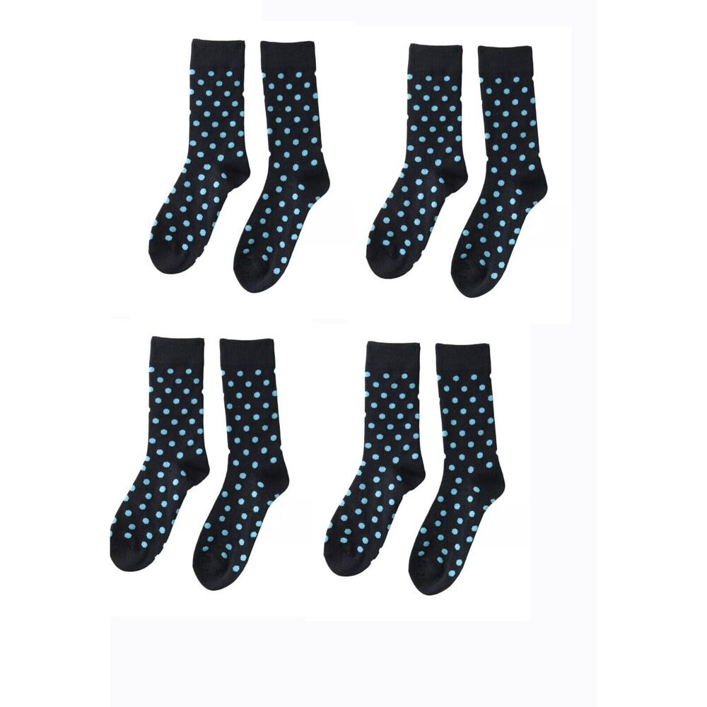 West Loop Men's Adult‎ Navy Polka Dot Dress Socks 6-12 Shoe Size 4 Pairs